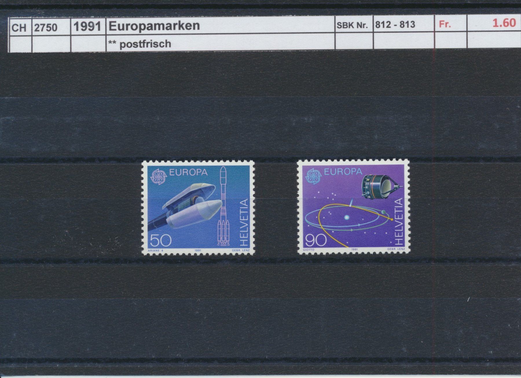Tutti i francobolli: 1991 "Europamarken", ** postfrisch – Nuovo (secondo la descrizione) da Winterthur venduto da Zupogeru