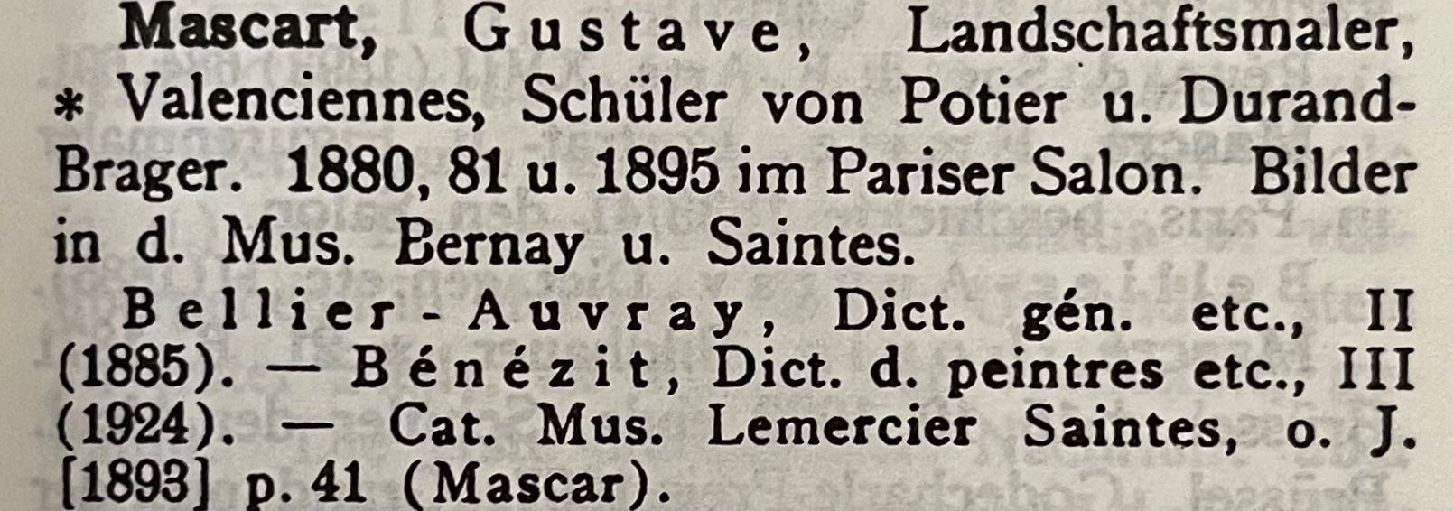 Dipinti: Mascart Gustave (1834-1914) – Usato da Grosshöchstetten venduto da Perle1951 6