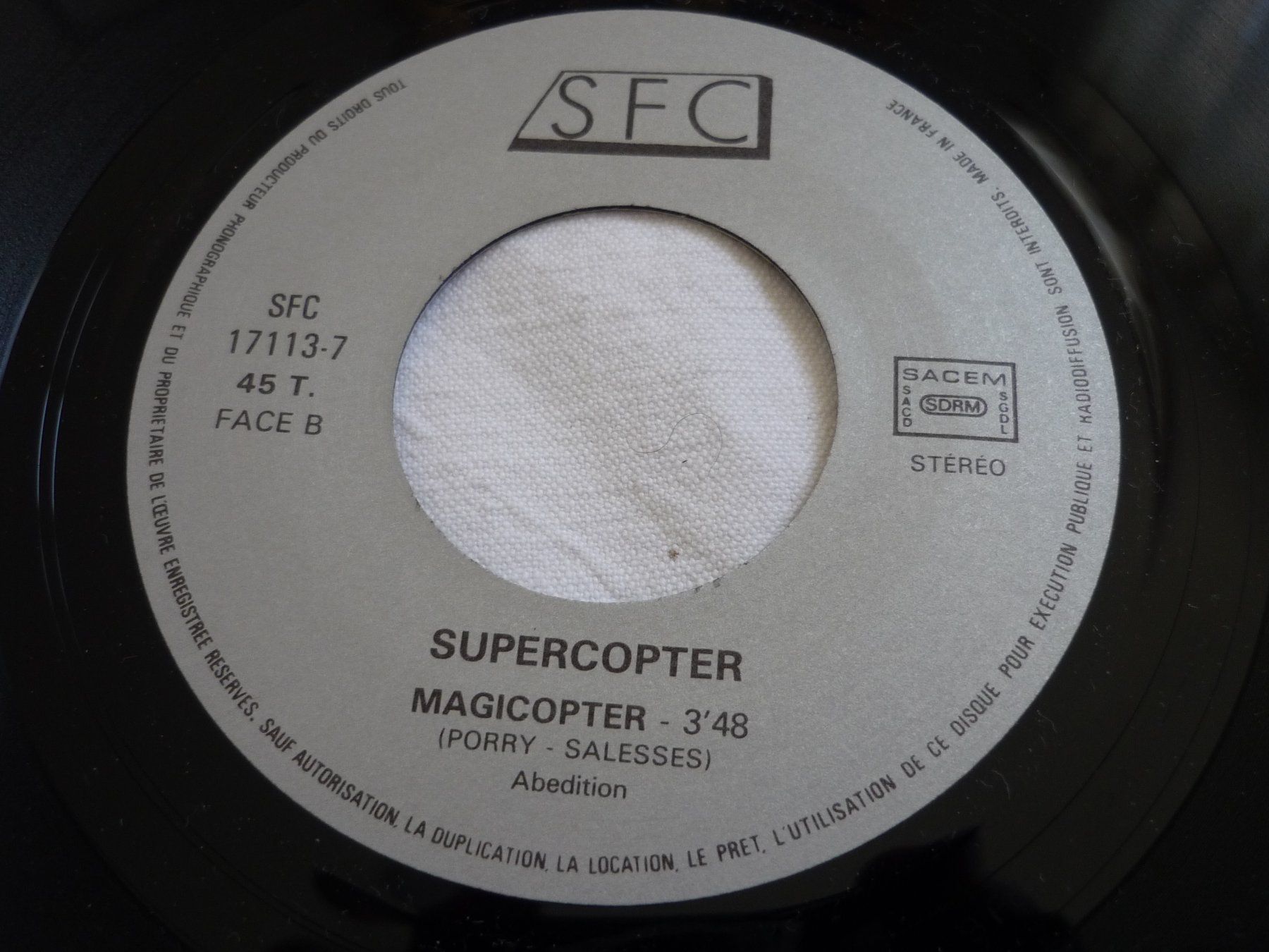 Dischi in vinile: 7" Single - 1x Supercopter - Theme Televise – Usato da Beringen venduto da Flatretriever 1