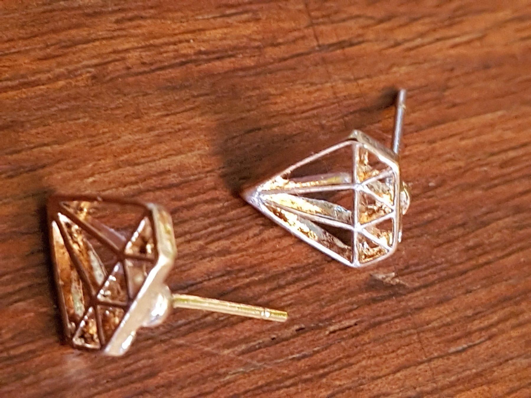Orecchini pendenti & Orecchini a lobo: Ohrstecker in Diamantform, rotgoldfarben – Nuovo (secondo la descrizione) da Ettingen venduto da Maranathatalitha 3