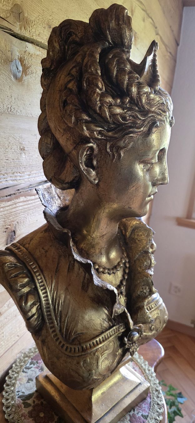 Sculture & Statue: Grosse Barock Damenbüste in Goldfarben – Usato da Wolfhalden venduto da Nati-Nati 3