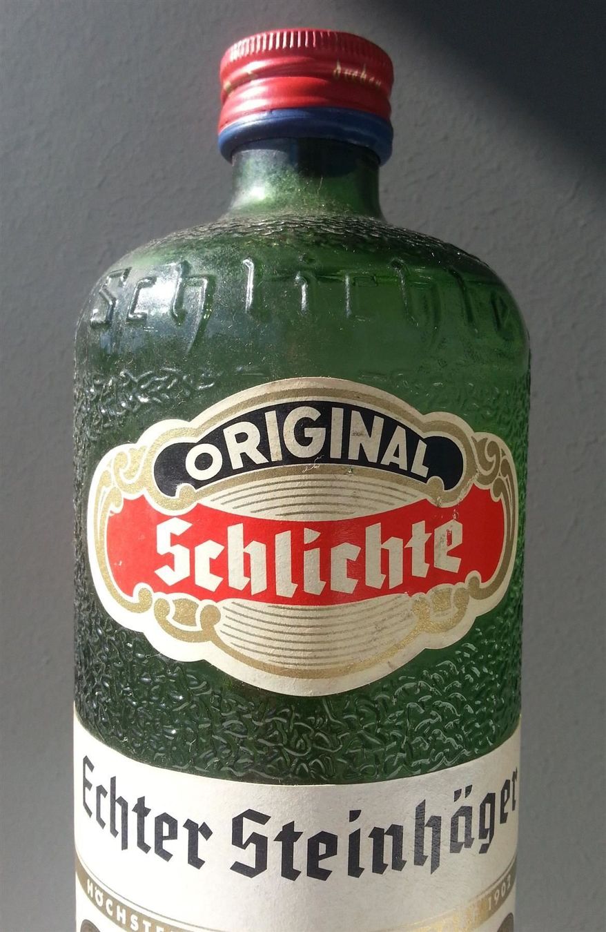 Spirituosen: Alkohol Echter Steinhäger 1960-70, Original Schlichte, DE – Neu und originalverpackt aus Oberriet SG von ganesh435 2