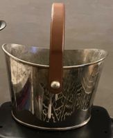 Seau à champagne métal avec anse cuir, état d'occasion