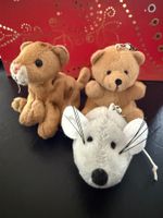 3 x Stofftierli als Schlüsselanhänger