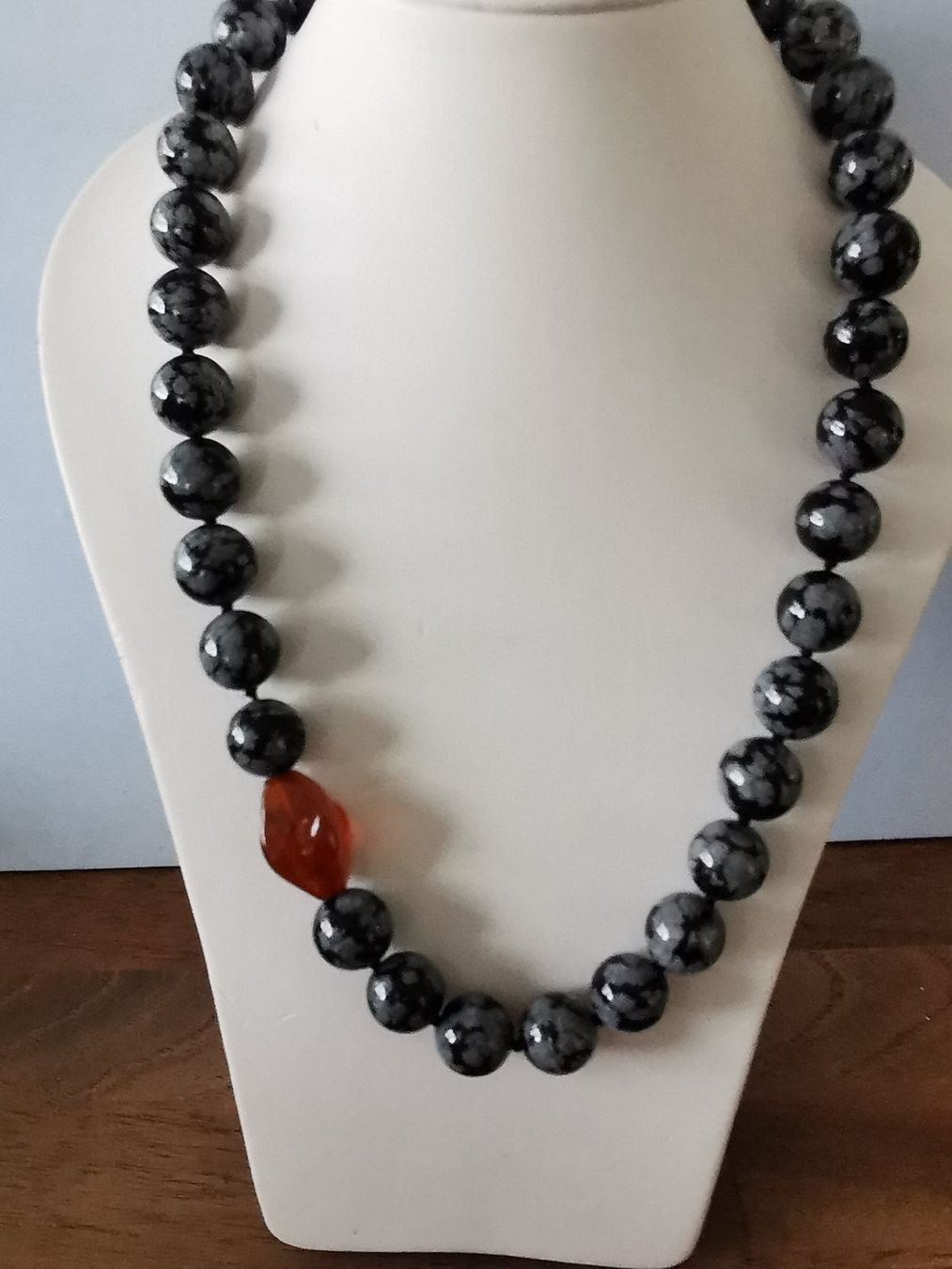 Catenine: kratives Collier mit Schneeflockenobsidian & Bernstein – Nuovo e nell'imballaggio originale da Dierikon venduto da Buntspecht-10 4