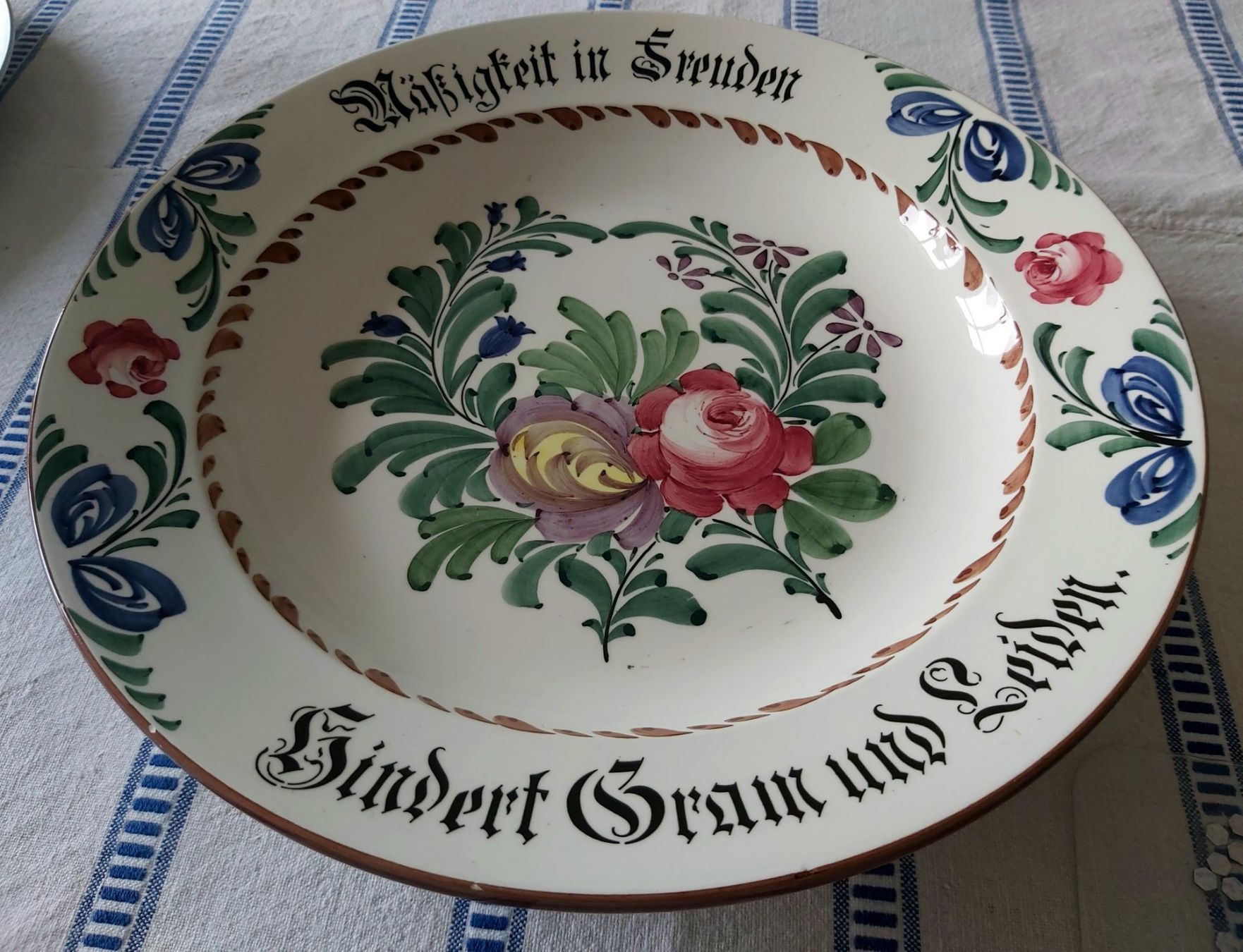 Ciotole: Zell Keramik Wandteller, Schale mit Spruch – Usato da Bern venduto da aronari 4