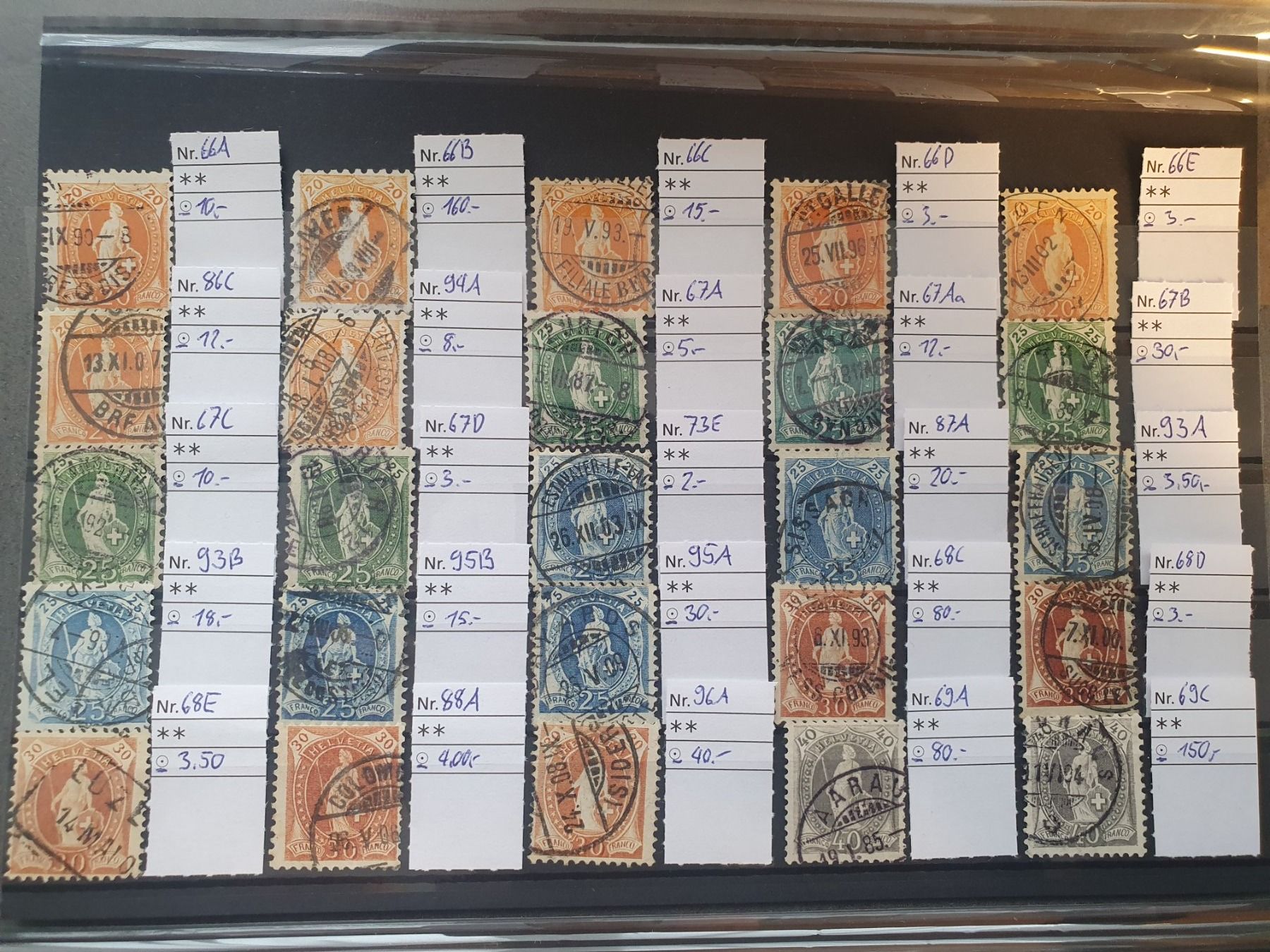 Tutti i francobolli: Lot Stehende Helvetia Kat. 2109.- – Usato da Balgach venduto da SIMEON27 1