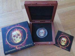 1 oz. Silber Burning Panda Skull Münze 10 Yuan China 2015
