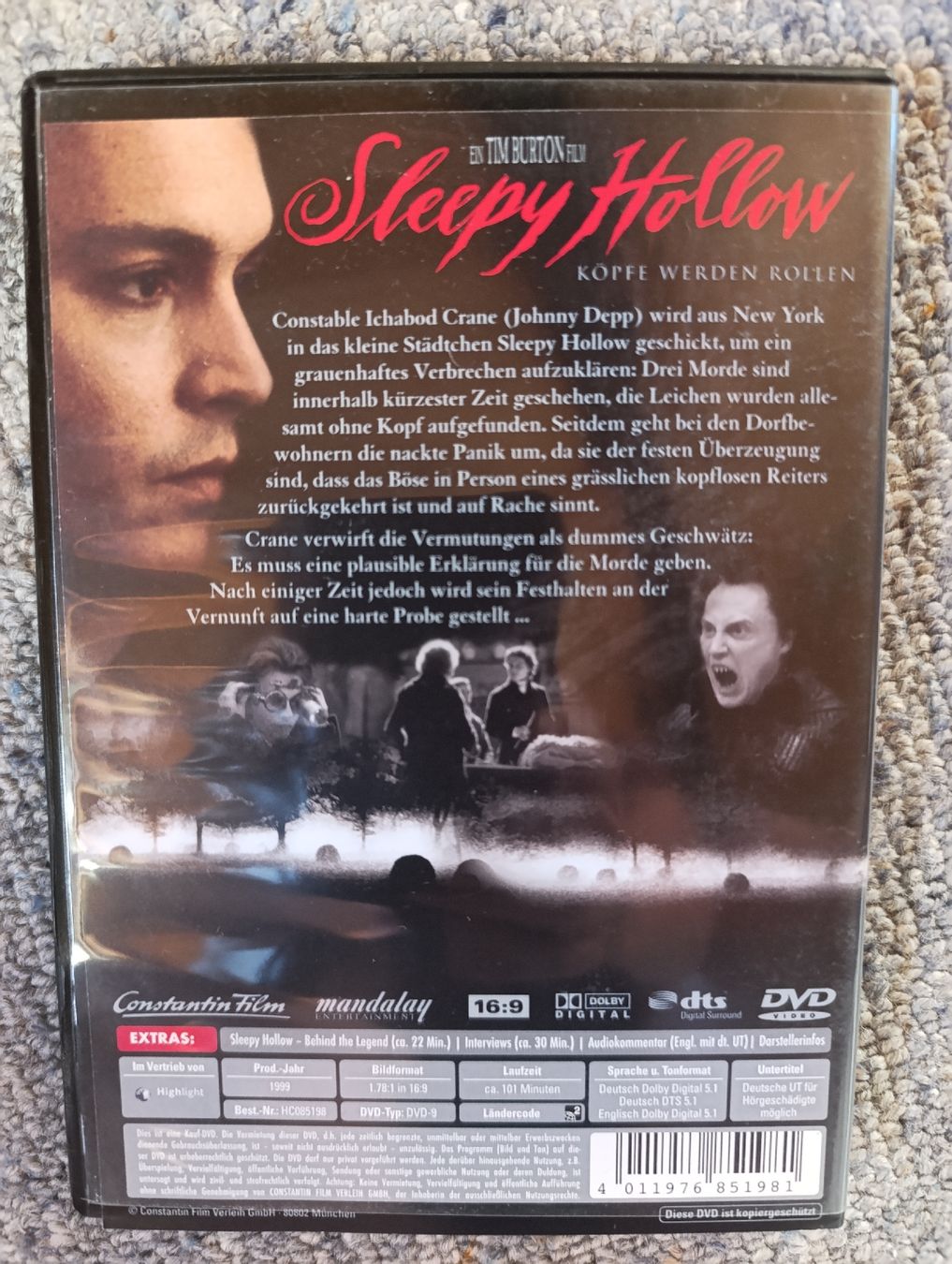 Tutti i DVDs: Sleepy Hollow – Usato da Fischenthal venduto da Widder71 1