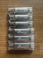 6x MediaRange USB-Stick 64GB Kombo (USB-A & USB-C)