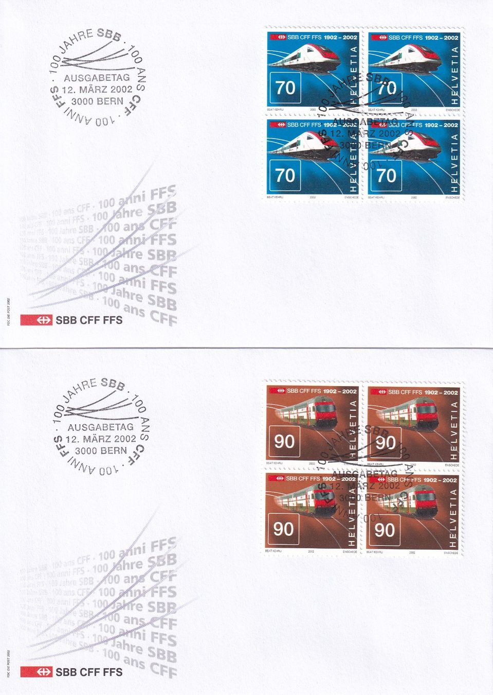Tutti i francobolli: Lot 5 Briefe FDC 4er Block  2002 – Usato da Rossa venduto da becky05