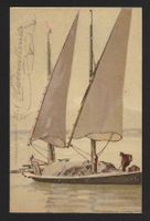 Carte Postale Barque du Lac Léman , 29 Janvier 1901
