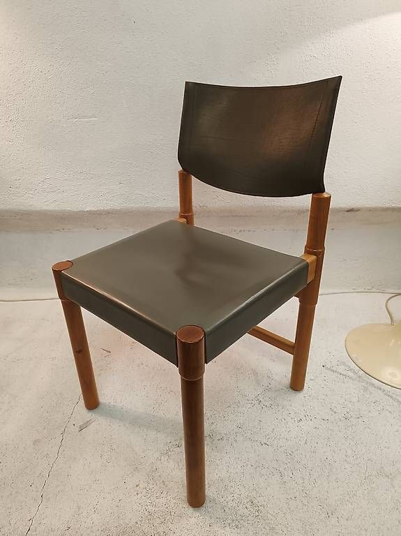 Stühle: 2er Set vintage Stühle Brutalist leder grau – Gebraucht aus Zürich von style-and-design.zh 1