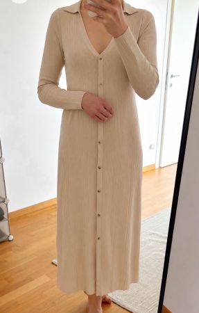Beige langes Kleid aus Viskose S Reserved wie Massimo