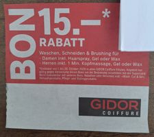 Gidor Coiffure 15 Franken Rabatt Waschen/Schneiden/Brushing