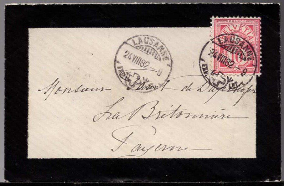 Alle Briefmarken: LAUSANNE 24.VIII.82  Trauerkuverts – Gebraucht aus Aarau von kufi44