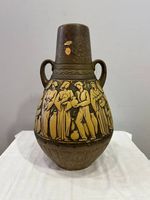Vintage West-Germany Keramikvase 1960er/70er mit Reliefdekor