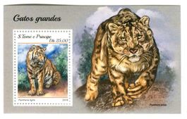 Block "Tiger & Schneeleopard". São Tomé und Príncipe