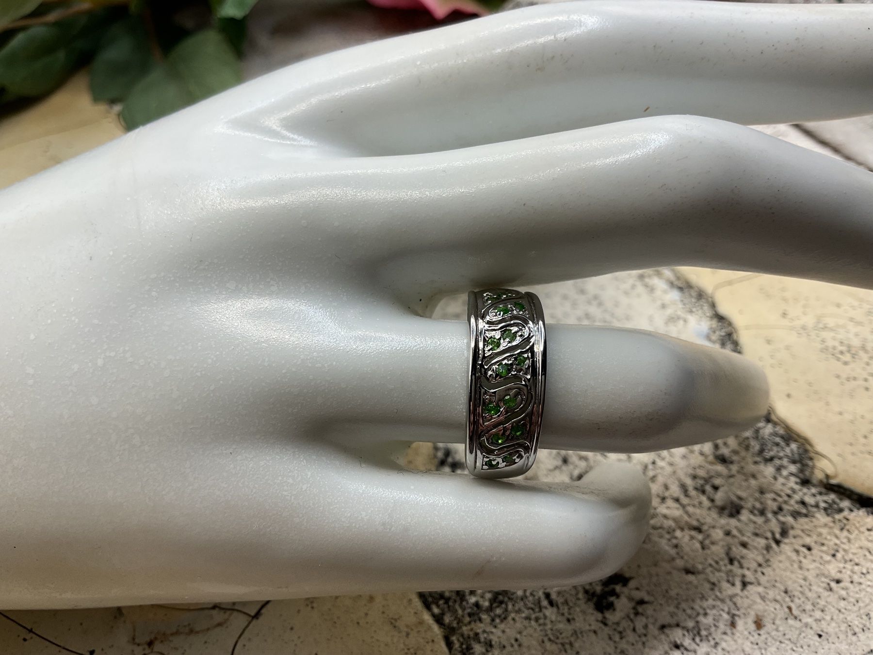 Anelli: Silberring mit Chrom Diopsid, Gr 55 – Nuovo (secondo la descrizione) da luzern venduto da Alpendorf1