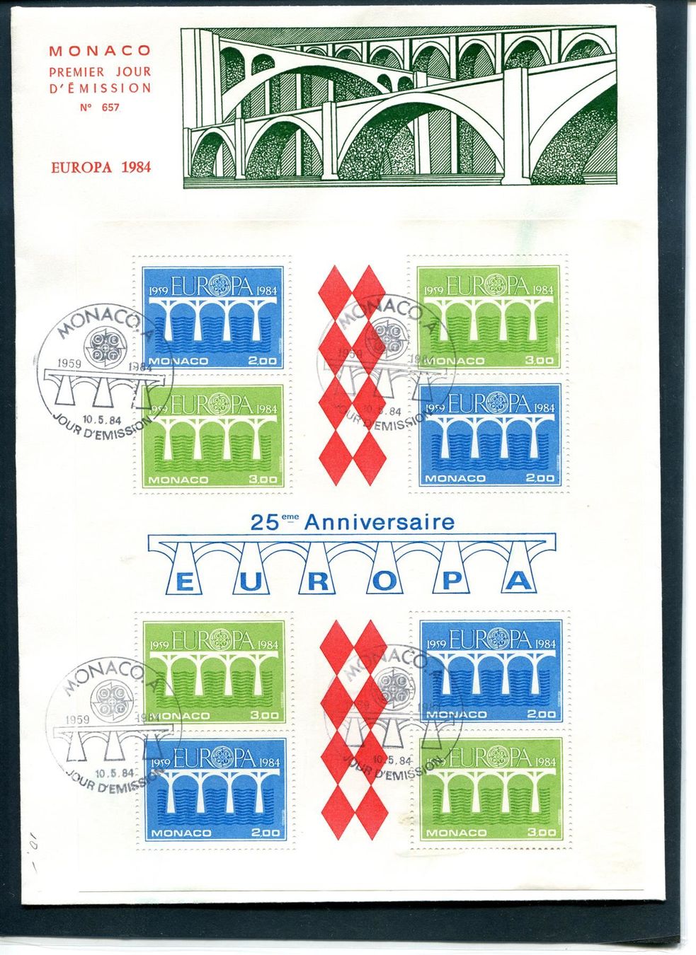 Tutti i francobolli: MONACO EUROPA 1984 Gross FDC – Usato da Winterthur venduto da Kyoung