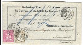 Zeitungs Nachnahme Streiffmand Frauenfeld-Amriswil1881