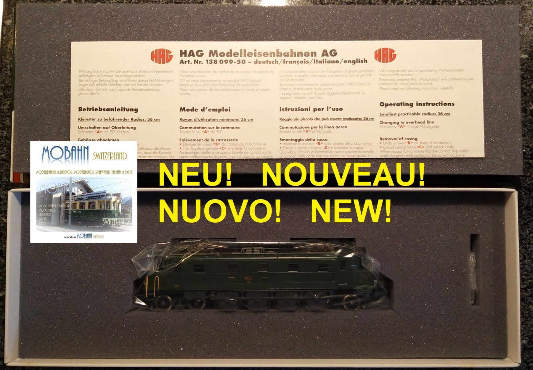 Hag Modellini di ferrovie: HAG 139 - Ae 4/7 10905 SBB CFF FFS - Neuware! – Nuovo e nell'imballaggio originale da Rotkreuz venduto da MOBAHN-1zu87