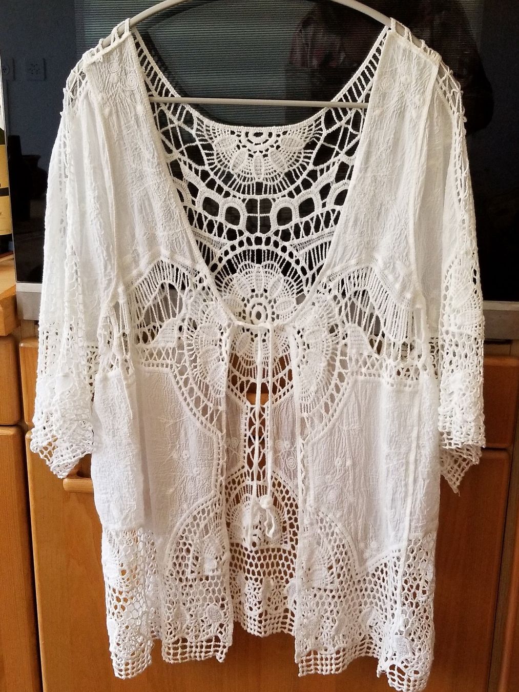 Camicette: Bluse Weiss mit Spitzen-Stoff Mix – Nuovo (secondo la descrizione) da Schwerzenbach venduto da vimo-18