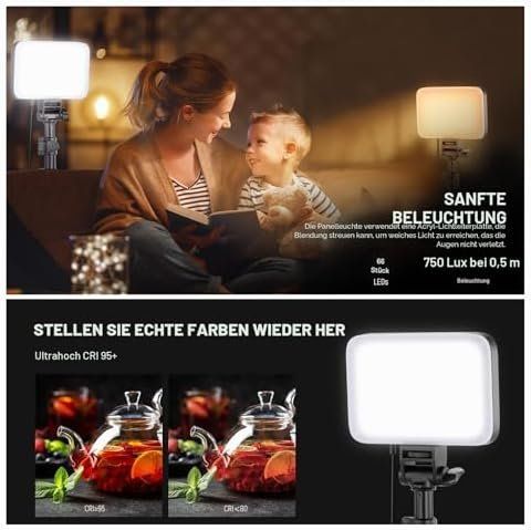 Lampade: Basics 2 Pack LED Videolicht Panel Lighting Kit Bi Color – Nuovo e nell'imballaggio originale da Hundwil venduto da Pakethase 3