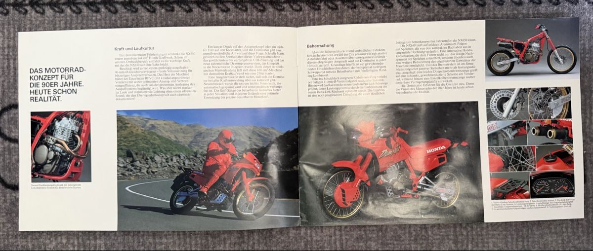 Honda Documenti: Honda Dominator Prospekt – Usato da Schwadernau venduto da Spitz64 2