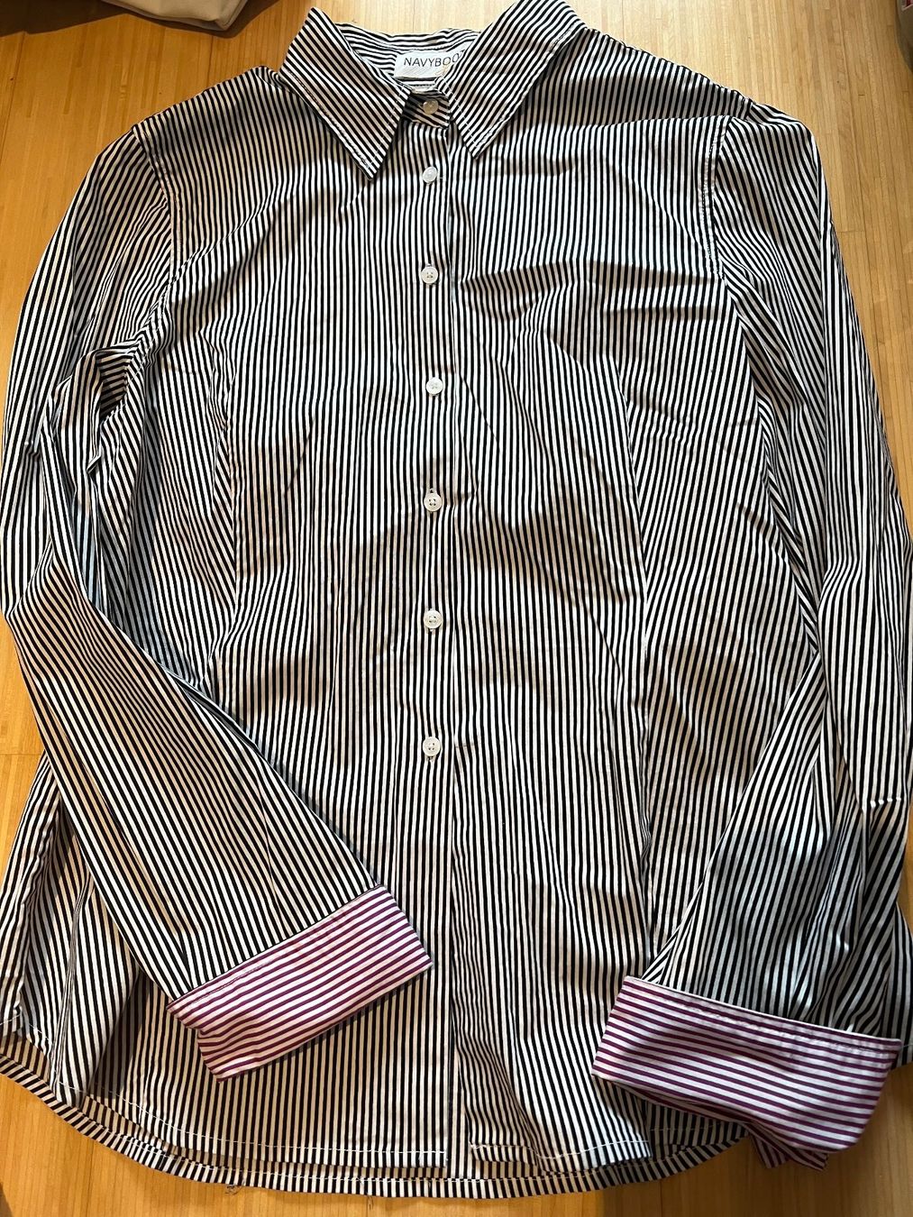 Navyboot Camicette: NAVYBOOT Bluse gestreift Gr. 42 rosa Manschetten Baumwoll... – Usato da subingen venduto da gibo11