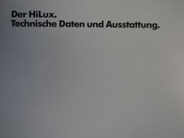 Prospekt Techn. Daten und Ausstattung Toyota HiLux 1989