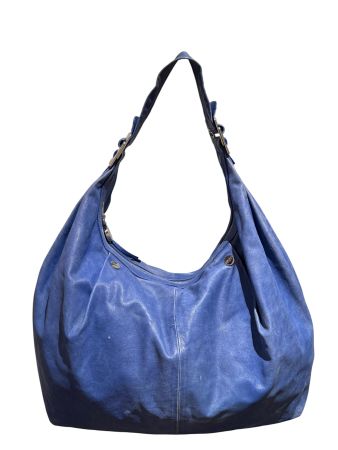 ROGER VIVIER HOBO LARGE BAG TASCHE ECHT LEDER BLAU MEGA