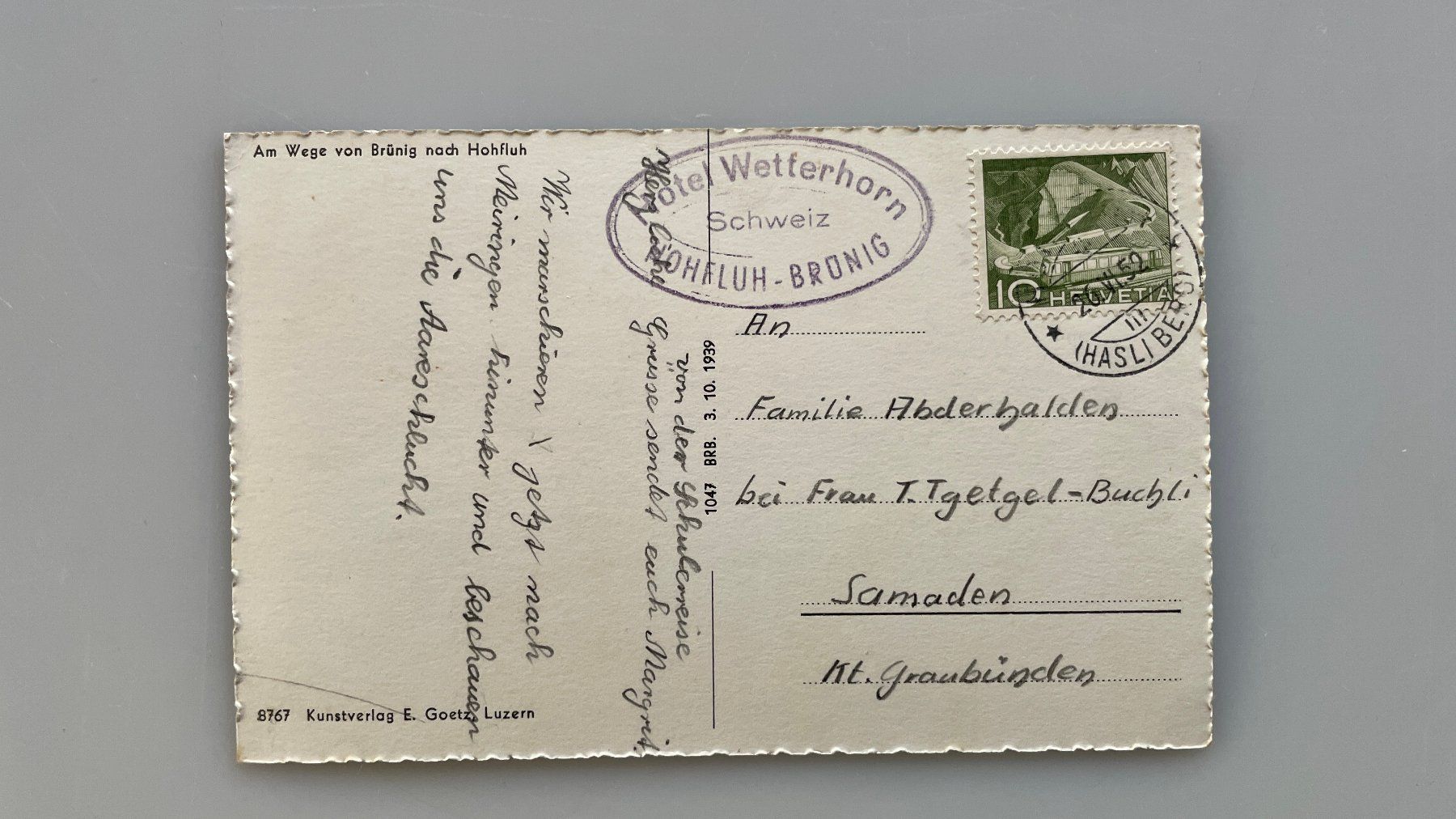 Cartoline postali: Am Weg von Brünig nach Hohfluh ok – Usato da Glattfelden venduto da cybermaxx 1