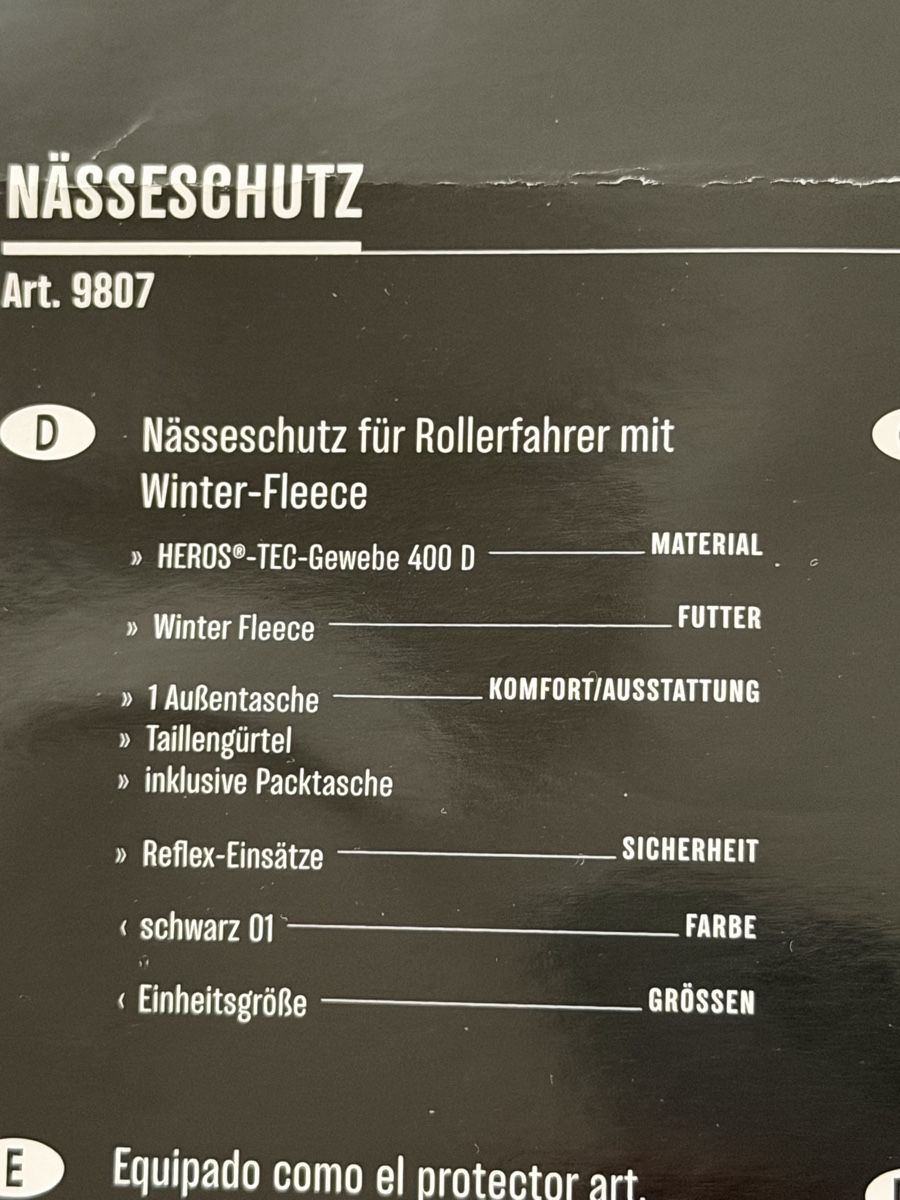Giacche: Roller Nässeschutz Held, neu, Winter Fleece, Einheitsgrö**ss – Nuovo e nell'imballaggio originale da Gunten venduto da starfish3 2