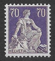 1924: Helvetia mit Schwert 70 Rp. Nr.162 (Glatt ) **