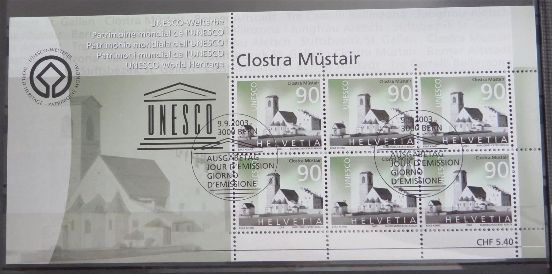 Tutti i francobolli: 2003/4 UNESCO - Welterbe der Schweiz ET – Usato da Spiez venduto da Crazyduck 4