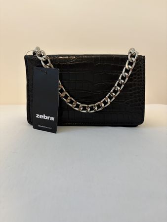 Zebra Tasche schwarz Kroko-Optik neu mit Etikett