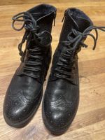 Schnürstiefel Leder schwarz Grösse 37 Made in Italy