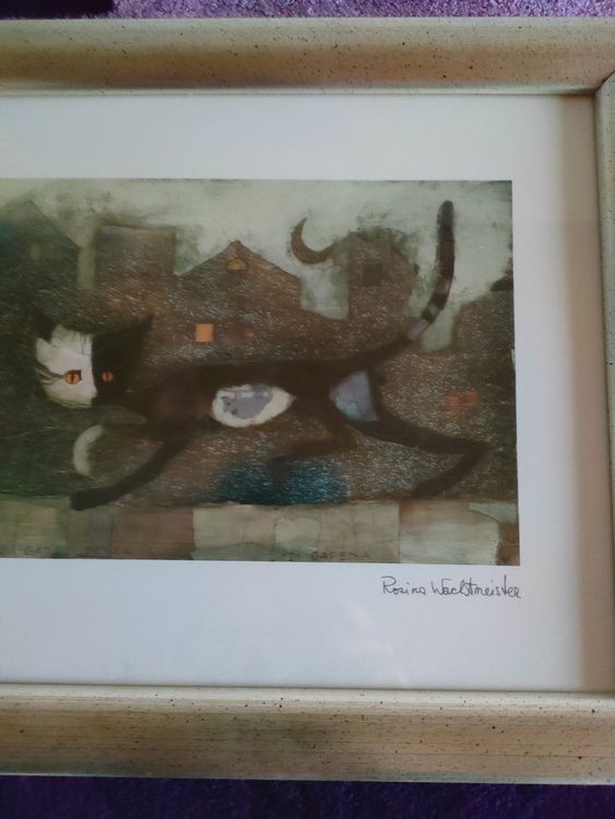 Rosina Wachtmeister Bild "Katze" gerahmt 2