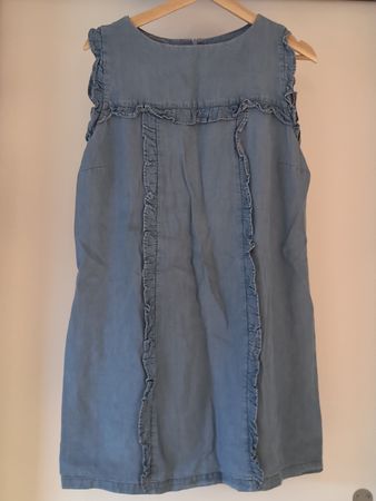Jeanskleid mit Rüschen, Sommerkleid, Grösse L, Top Zustand!