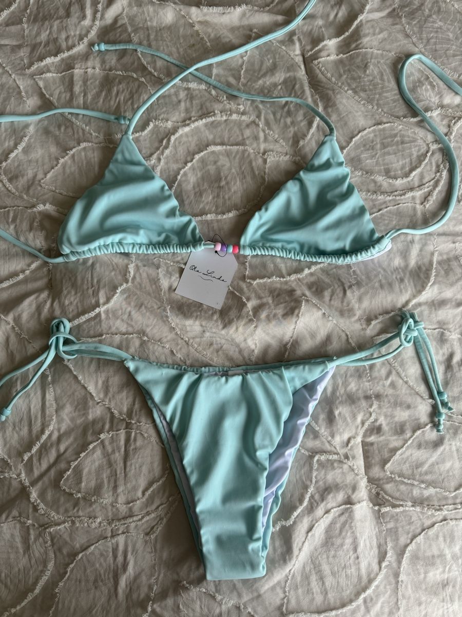 Badekleider & Bikinis: Ola Linda Triangle Bikini hellblau Grösse 36/M  – Neu (gemäss Beschreibung) aus Zürich von olalinda 1