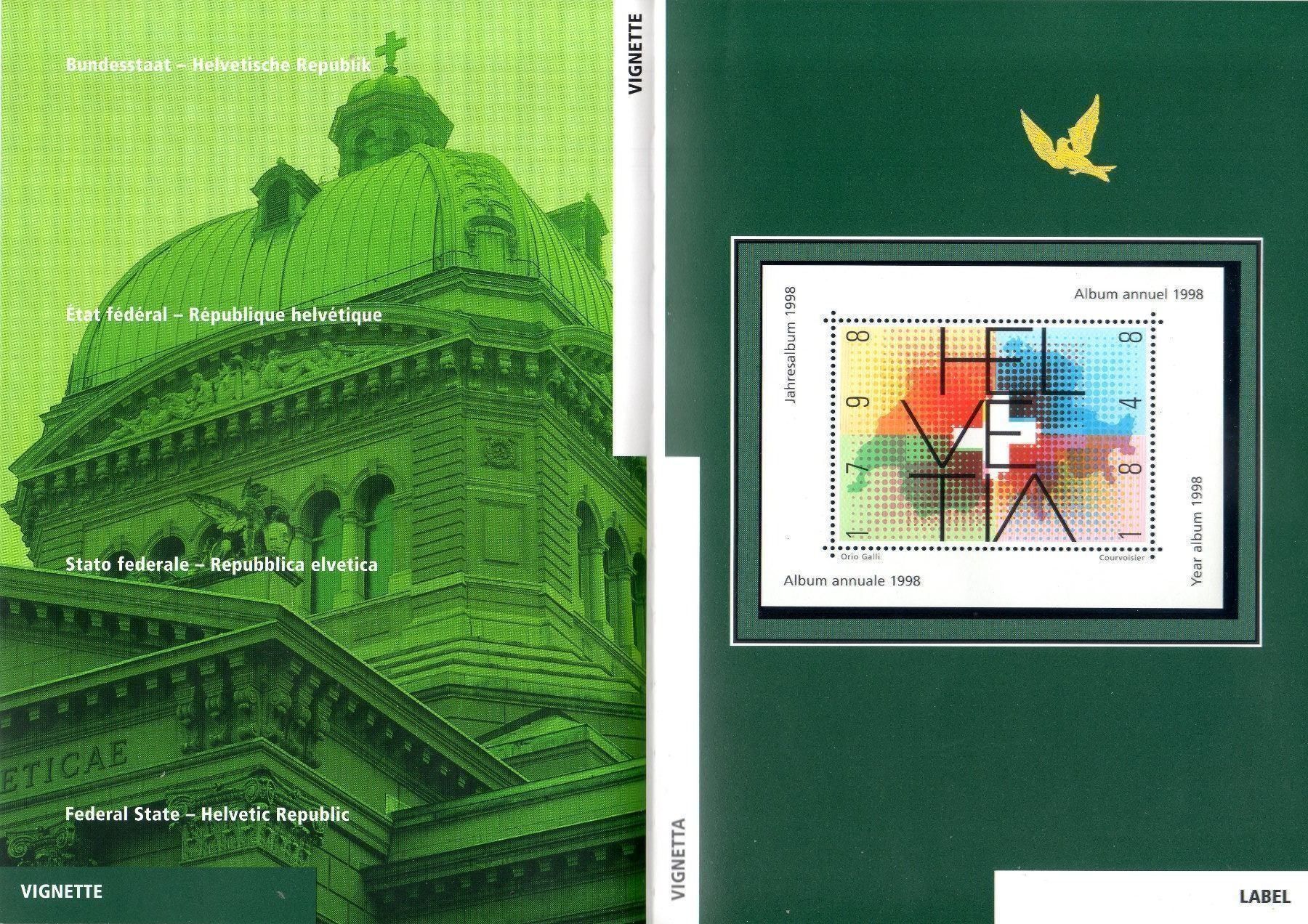 Tutti i francobolli: JAHRBUCH 1998 ORIGINAL ** POSTFRISCH ** - JB1989 – Nuovo (secondo la descrizione) da Losone venduto da EM2019 1
