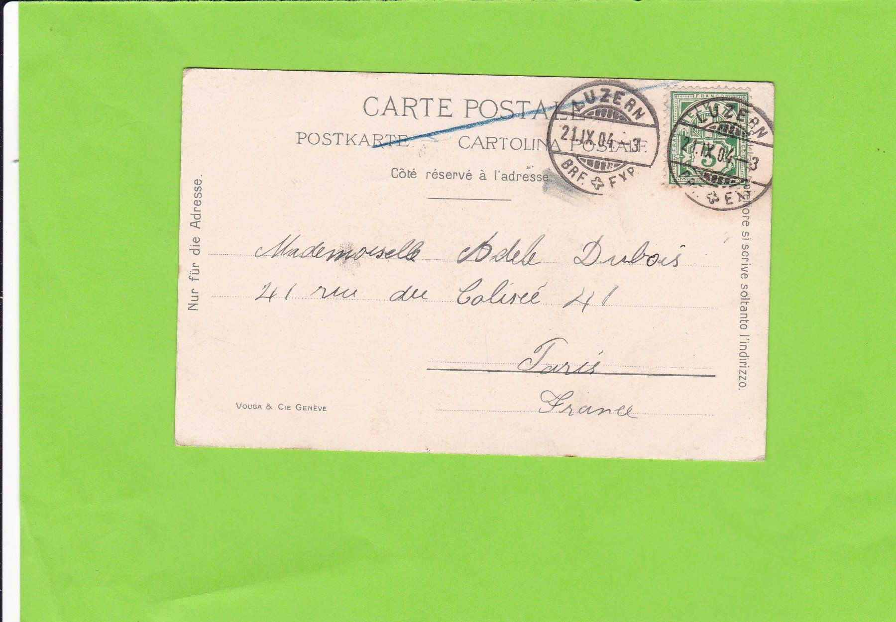 Cartoline postali: Luzern-Löwendenkmal---1904 – Usato da St. Peterzell venduto da neckertal 1