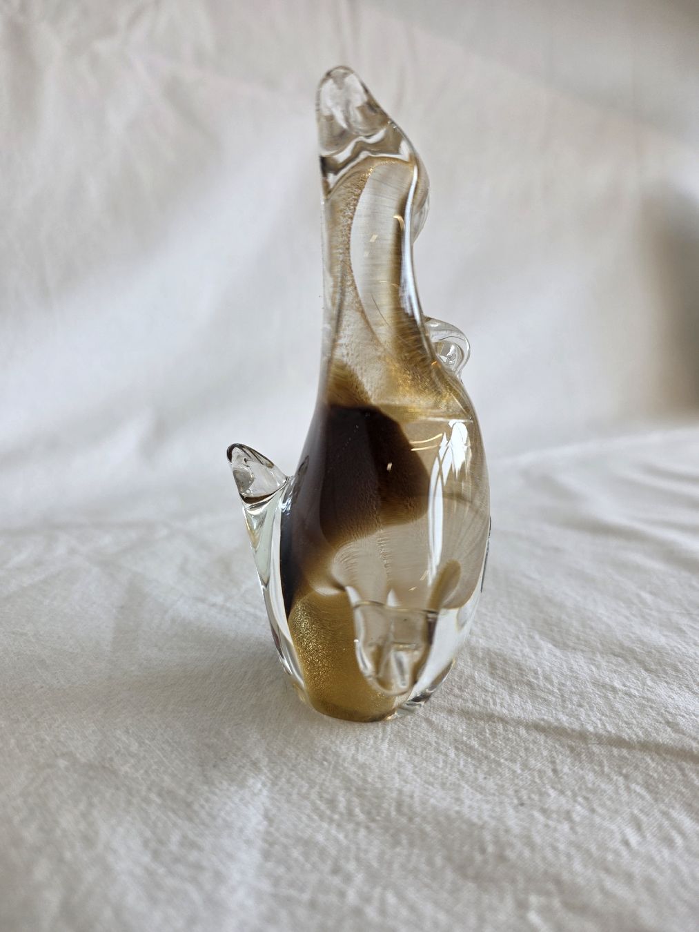 Murano Figuren: Elegante Murano Glasfigur Eule mit Goldstaub-Einschlüssen – Gebraucht aus Rieden AG von RuvensBrocki 1