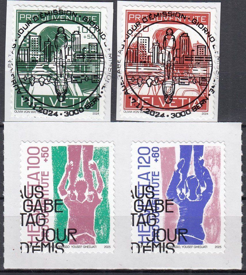Tous les timbres: 434Aa+435Aa aus Heftchen, 436A+437A Eckstpl., 2 Restposten – D'occasion à Spreitenbach par Lienbi01