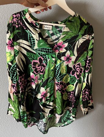 Grace Bluse, Grösse M, Grün/Schwarz, Top Zustand!