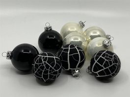 9er Set Gothic Weihnachtskugeln