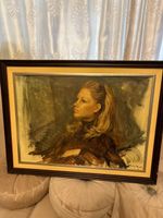 Ölgemälde, Portrait einer jungen Dame, signiert