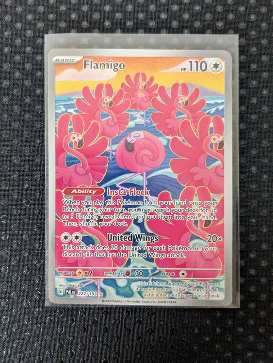 Pokemon - Flamigo 227/193 - Paldea Evolved - Illustrazione Rara - Carta d'arte alternativa