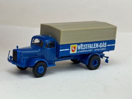 GB3- Brekina Mercedes Pritschen LKW Westfalen Gas